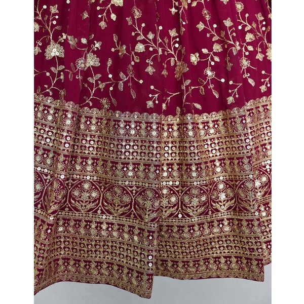 Shadding Wine color Embroidery & Sequence work Designer Lehenga Choli For Wedding Function Womens