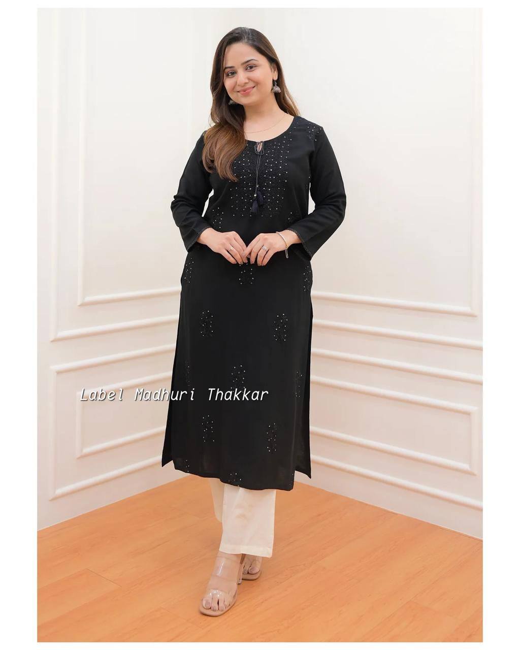 Sequence Embroidery Work Kurti and Pant