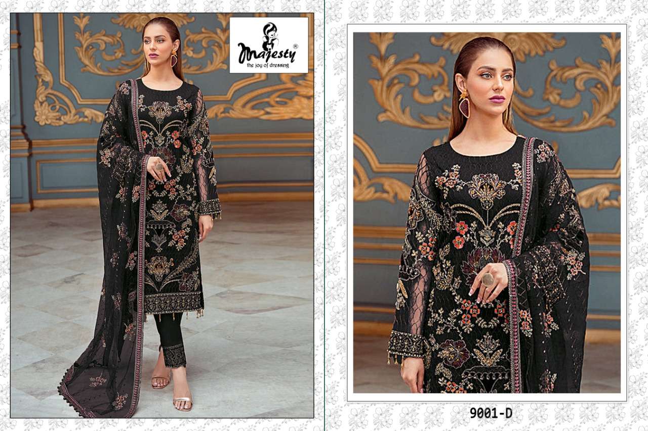 Black Faux Georgette Heavy Embrodery Work Designer Pakistani Suit For Womans