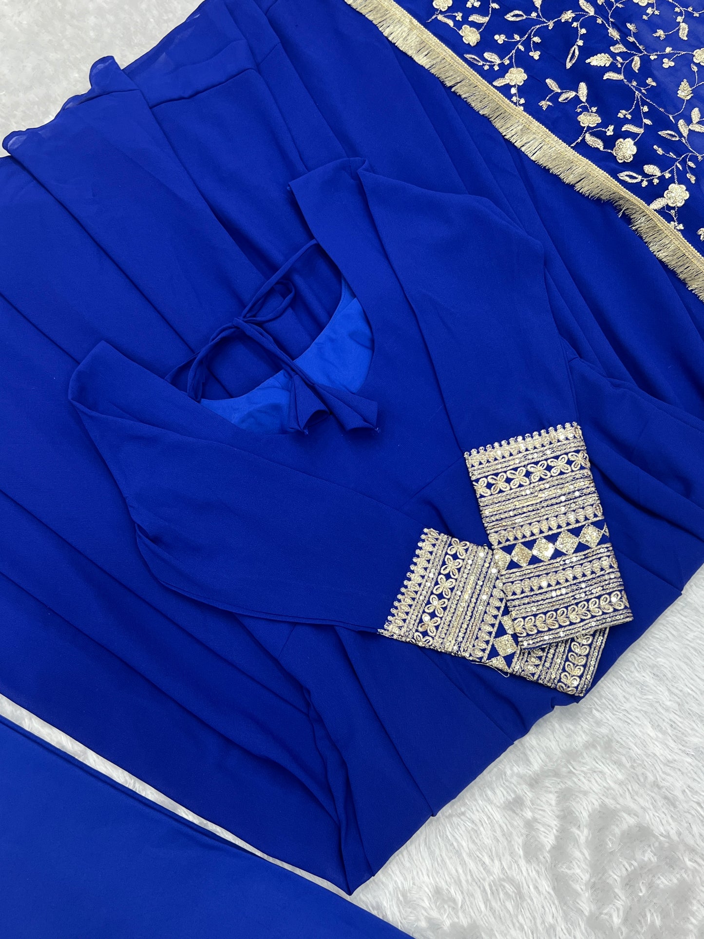 Pure Soft Faux Georgette Floral Print Anarkali Gown Pent With Dupatta