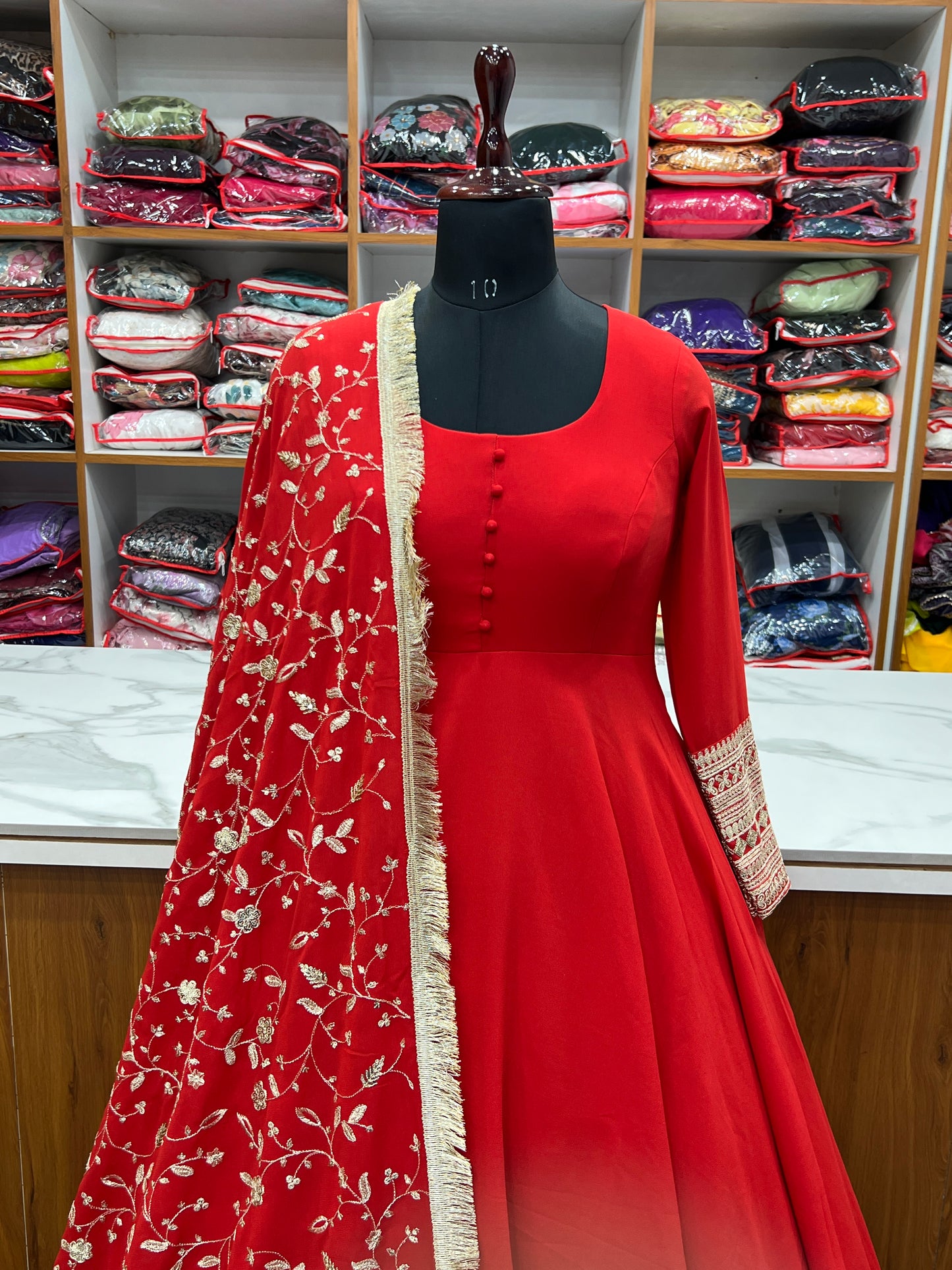 Pure Soft Faux Georgette Floral Print Anarkali Gown Pent With Dupatta