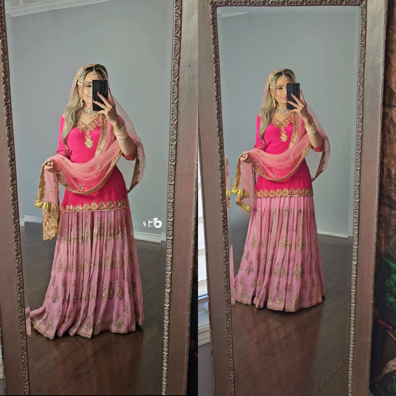 Pink Lehenga Choli in Heavy Faux Georgette with Embroidery Sequence Work
