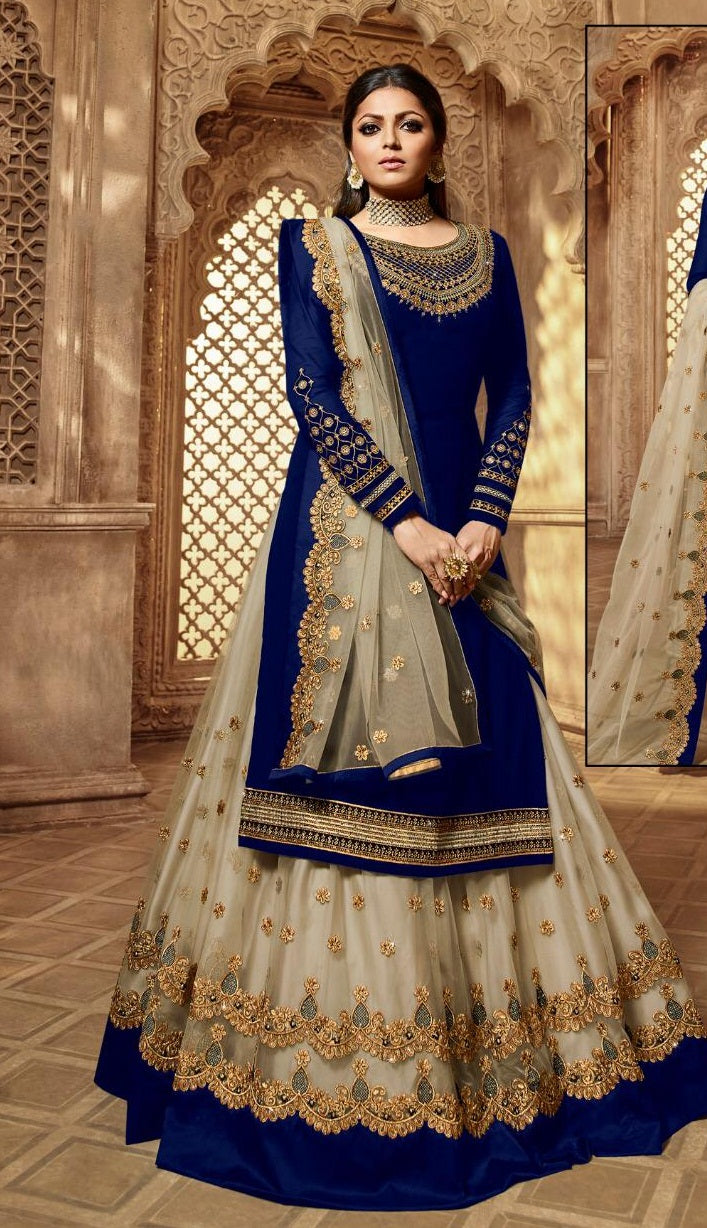 Premium Designer Floral Print Full Flared Anarkali Long Flared Kurta Kurti with Sharara and Dupatta Readymade 3 Peice Salwar Kameez Anarakali suit