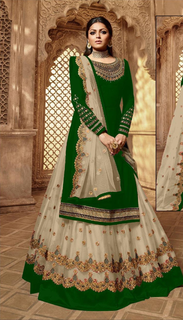 Premium Designer Floral Print Full Flared Anarkali Long Flared Kurta Kurti with Sharara and Dupatta Readymade 3 Peice Salwar Kameez Anarakali suit