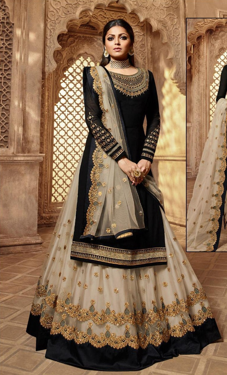 Premium Designer Floral Print Full Flared Anarkali Long Flared Kurta Kurti with Sharara and Dupatta Readymade 3 Peice Salwar Kameez Anarakali suit