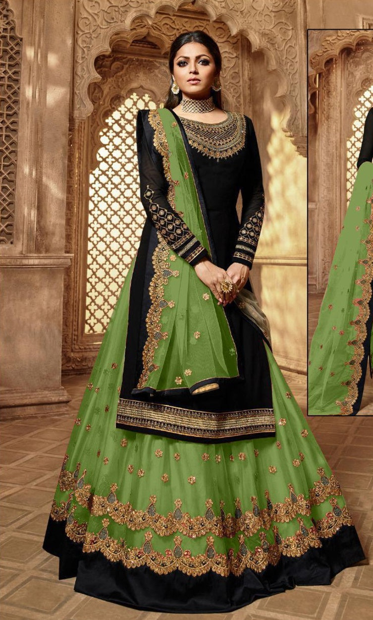 Premium Designer Floral Print Full Flared Anarkali Long Flared Kurta Kurti with Sharara and Dupatta Readymade 3 Peice Salwar Kameez Anarakali suit