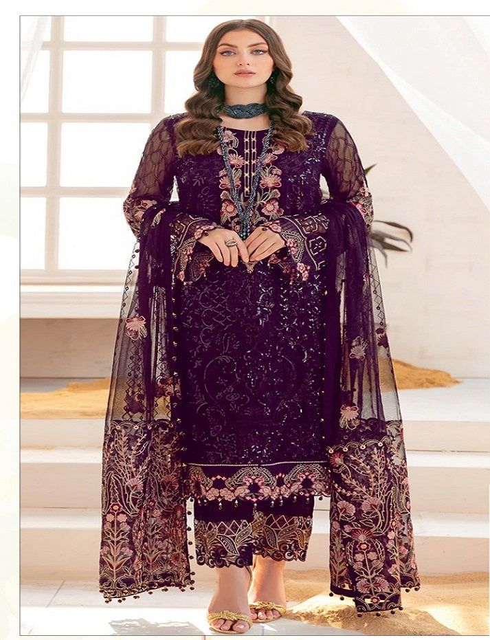 Georgette Beautiful Embroidery Work Stylish Designer Pakistani Salwar Kameez Suit For Womens