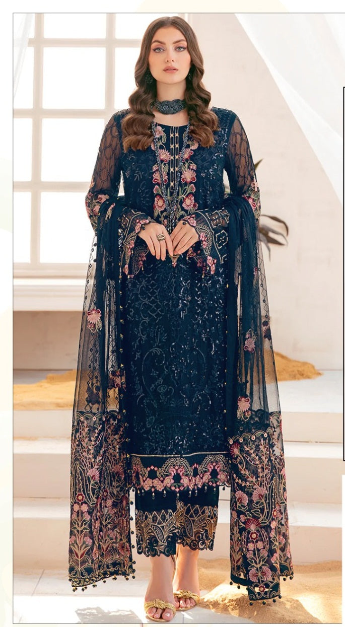 Georgette Beautiful Embroidery Work Stylish Designer Pakistani Salwar Kameez Suit For Womens