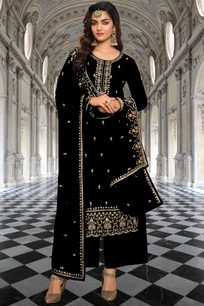 Pakistani/Indian Wear Heavy Embroidery Work Semi Stitched Salwar Kameez Dupatta Dress
