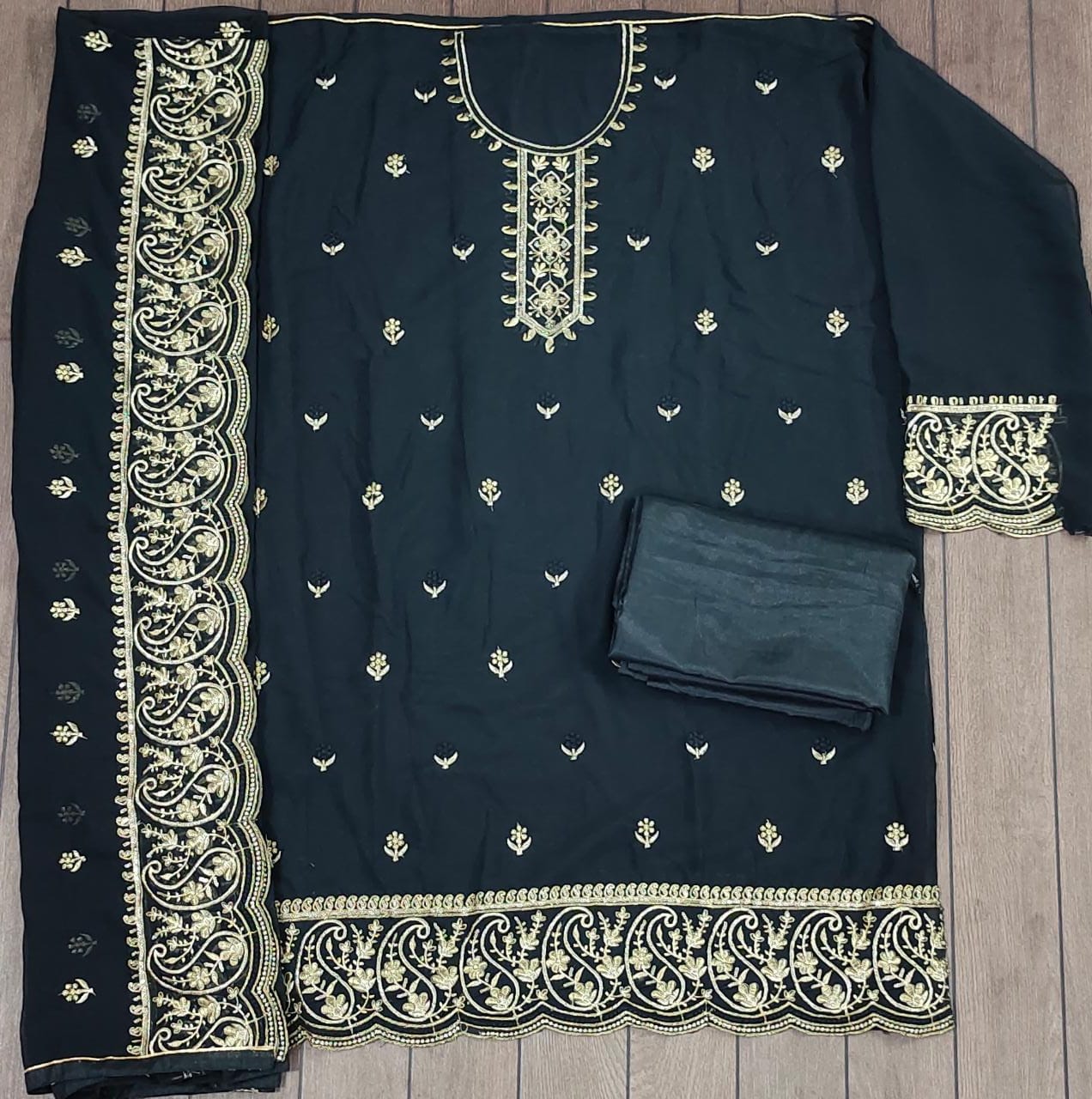 Pakistani/Indian Wear Heavy Embroidery Work Semi Stitched Salwar Kameez Dupatta Dress