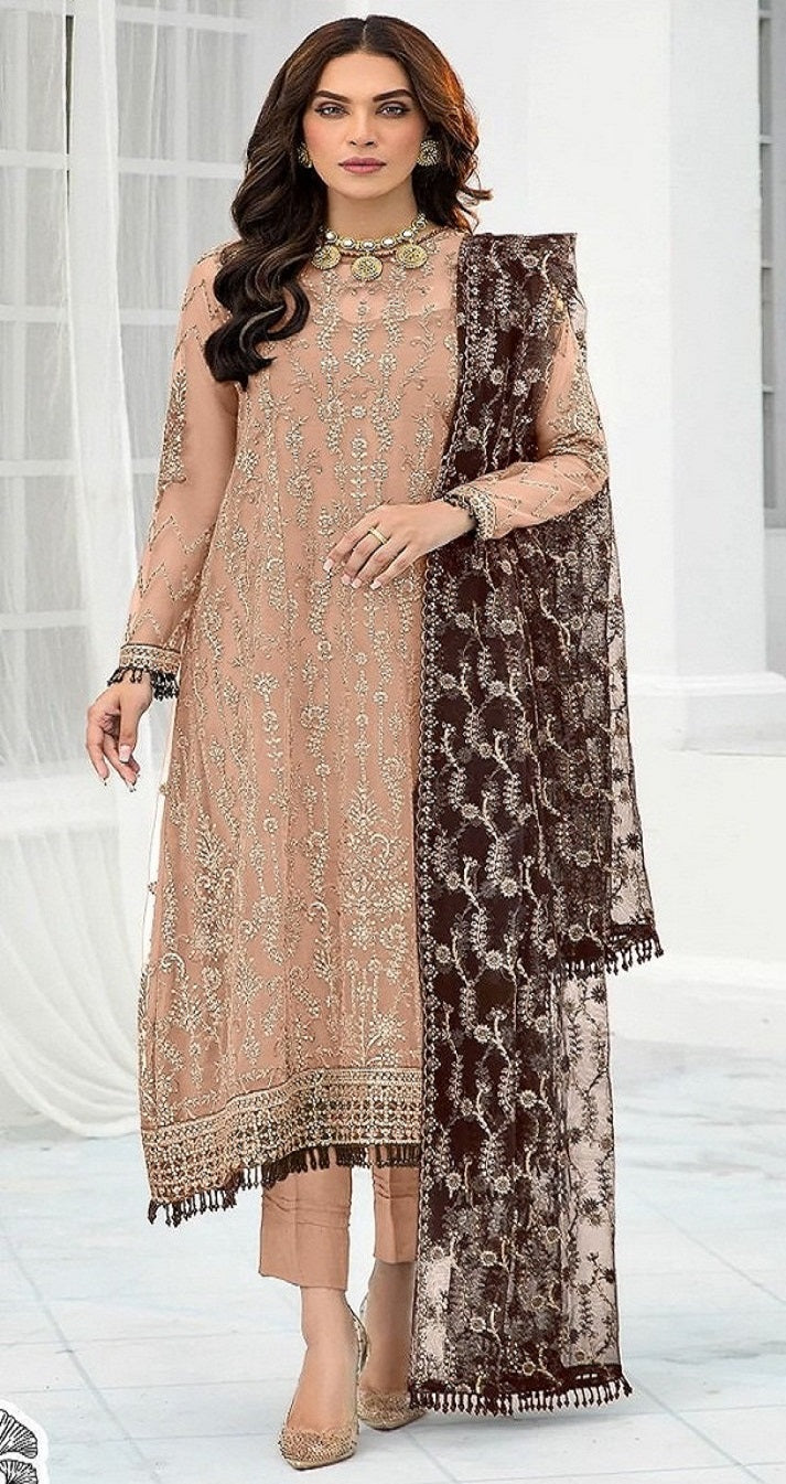 Bridal Heavy Georgette Embroidary Siqance Work Indian Pakistani Designer Party Wear Floral Dress Anarkali Gown