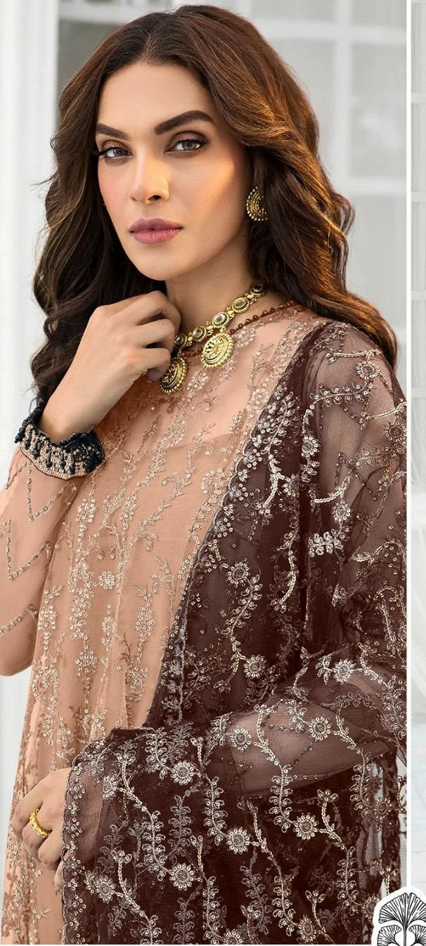 Bridal Heavy Georgette Embroidary Siqance Work Indian Pakistani Designer Party Wear Floral Dress Anarkali Gown