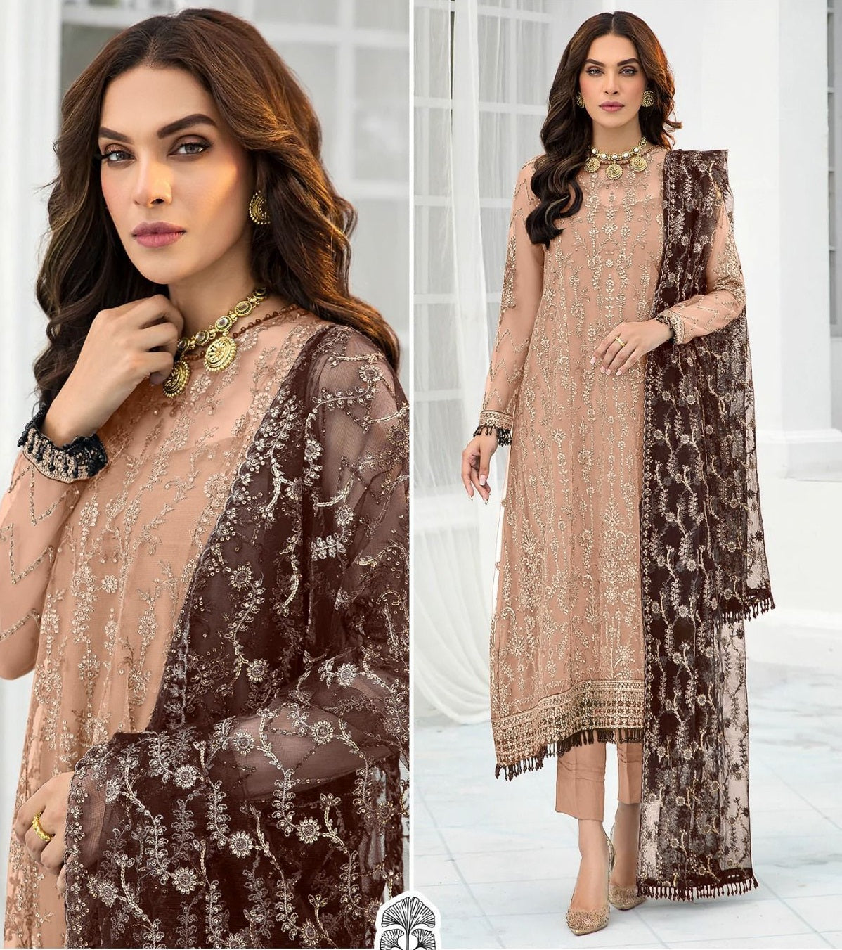 Bridal Heavy Georgette Embroidary Siqance Work Indian Pakistani Designer Party Wear Floral Dress Anarkali Gown