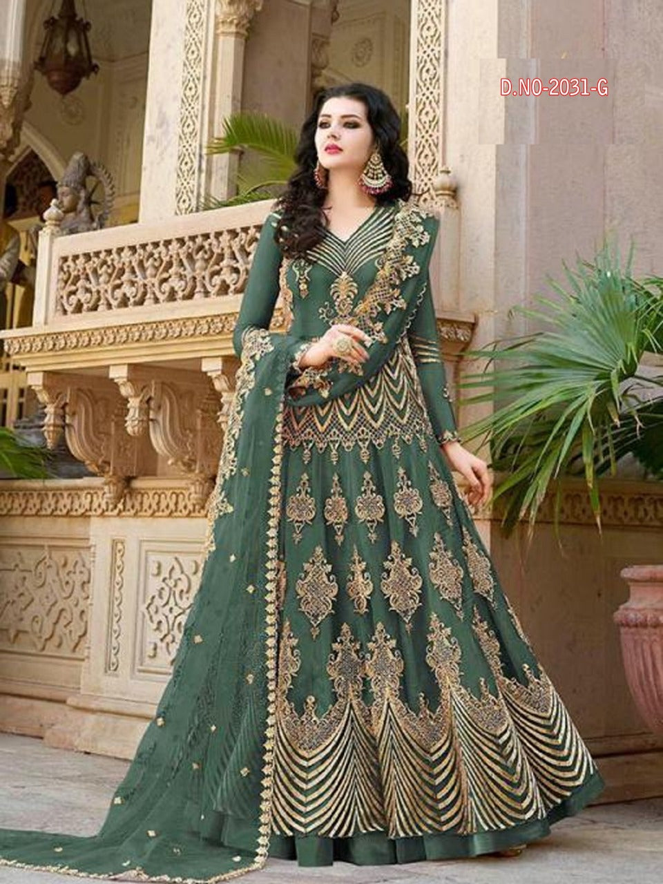 Wedding Wear Butterfly Net Embroidered Anarkali Semi Stitched Gown With Dupatta