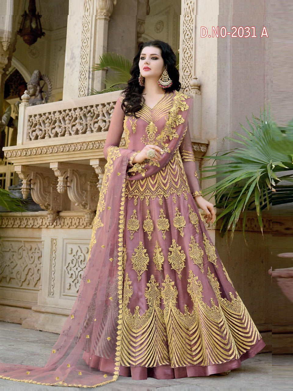Wedding Wear Butterfly Net Embroidered Anarkali Semi Stitched Gown With Dupatta