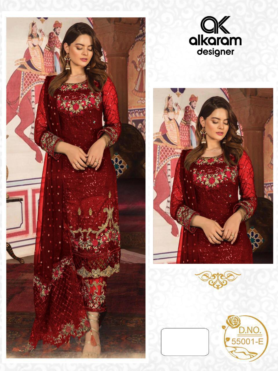 Women's Georgette Semi Stitched Embroidery and Sequence work Anarkali Salwar Suit With Bottom & Dupatta