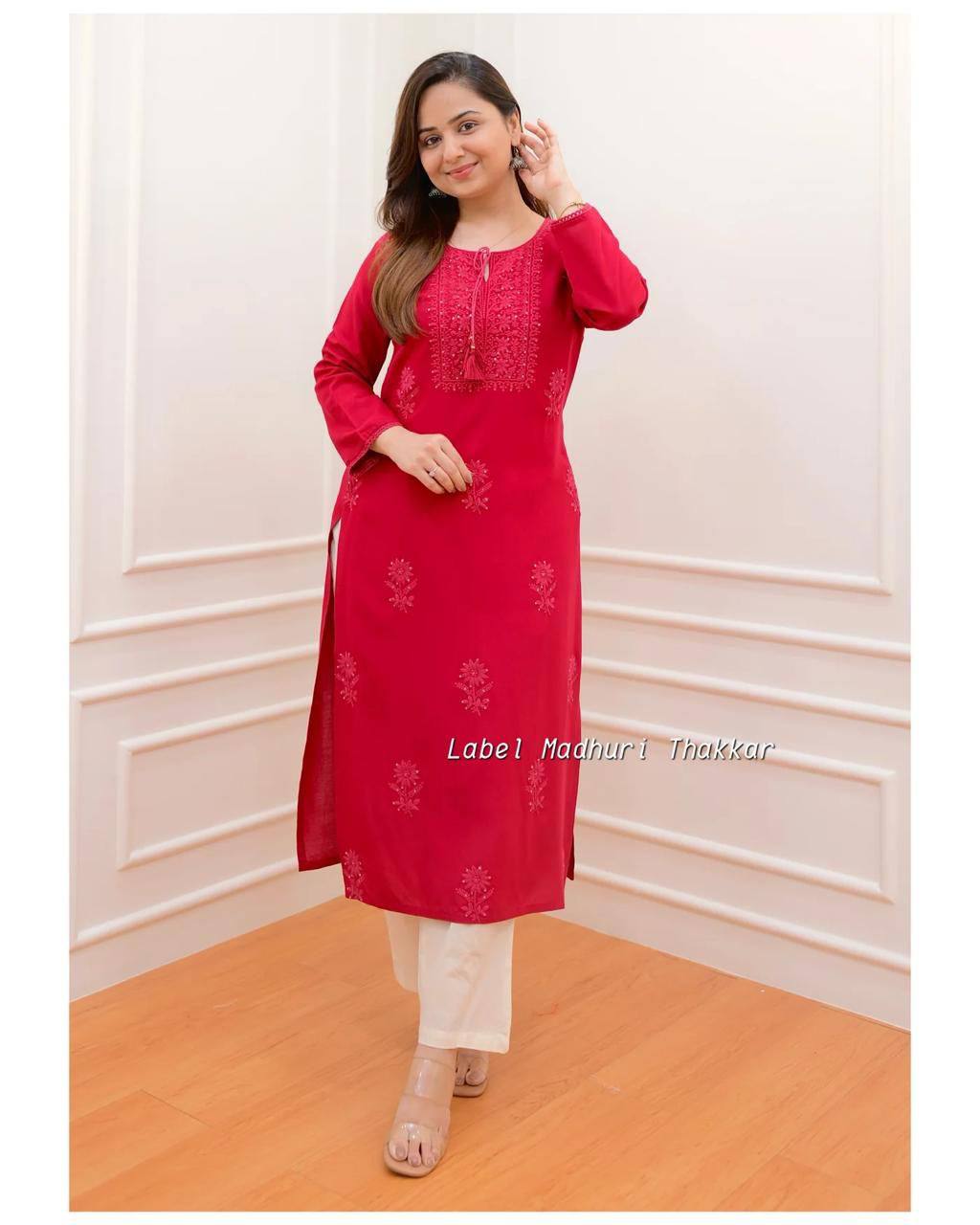Sequence Embroidery Work Kurti and Pant