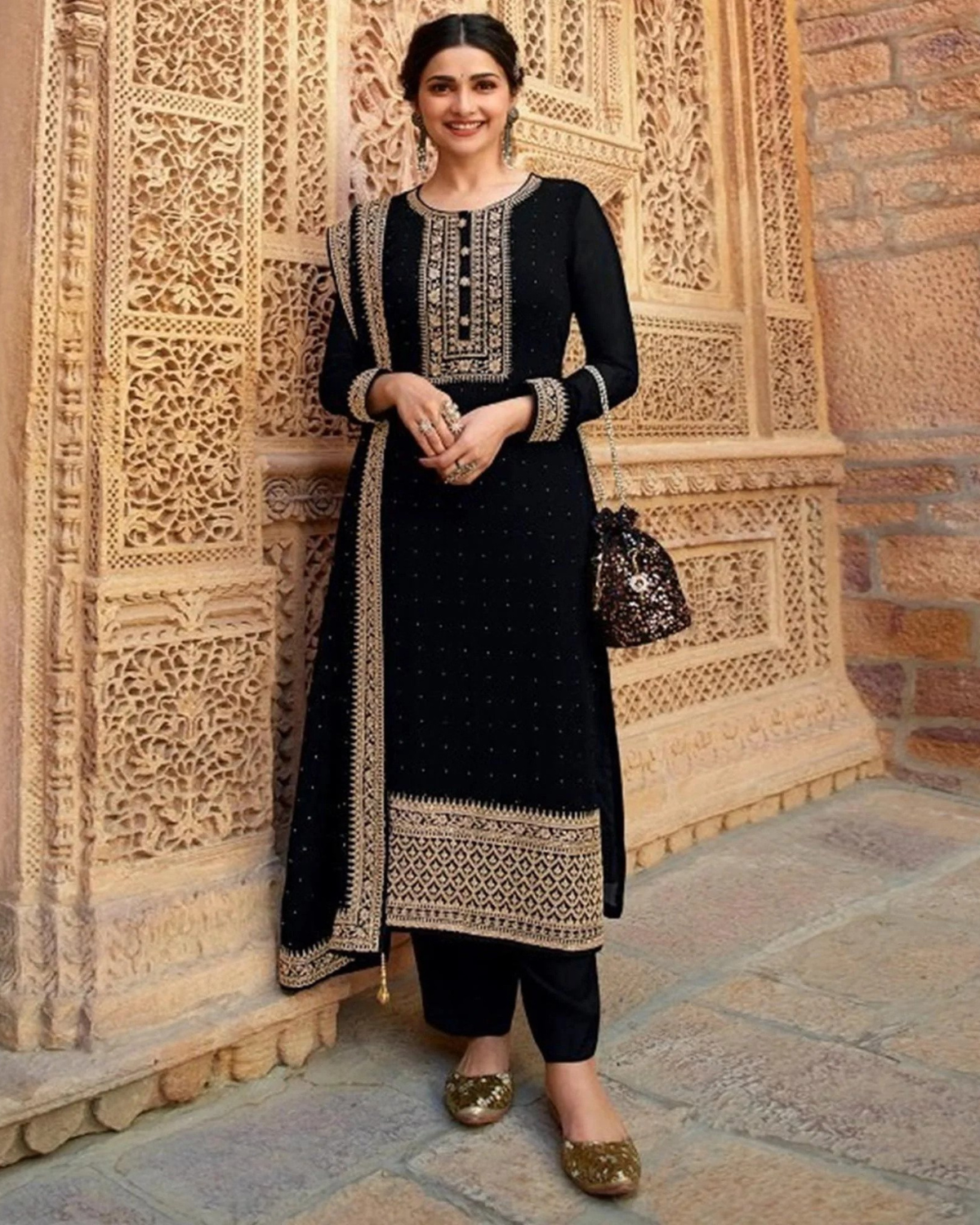 Black salwar store suit for girl