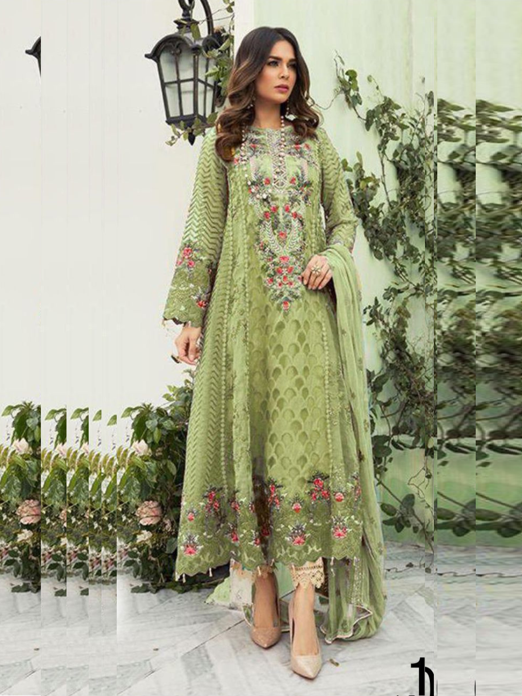Black Womens Designer Party Wear Fox Georgette Pakistani Salwar Kameez With Duaptta