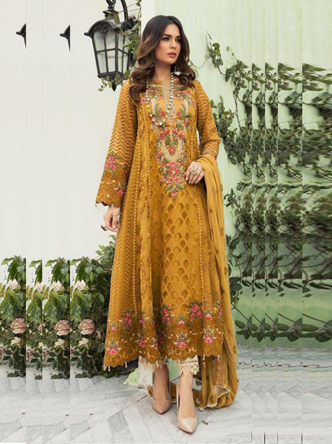 Black Womens Designer Party Wear Fox Georgette Pakistani Salwar Kameez With Duaptta