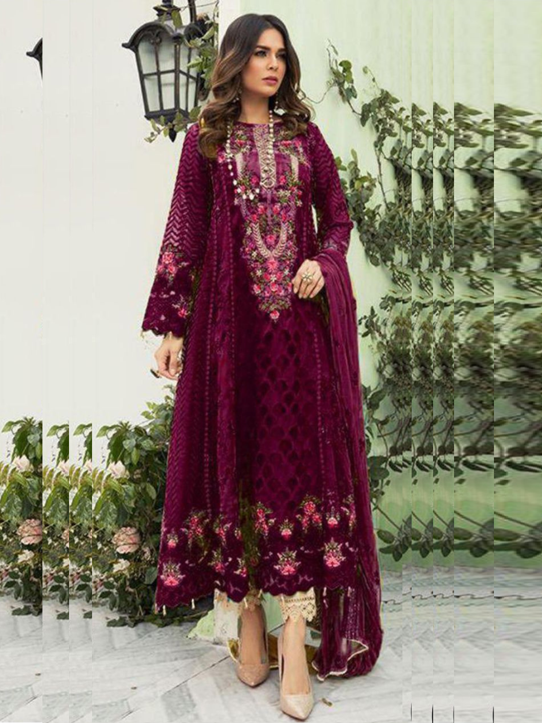 Black Womens Designer Party Wear Fox Georgette Pakistani Salwar Kameez With Duaptta
