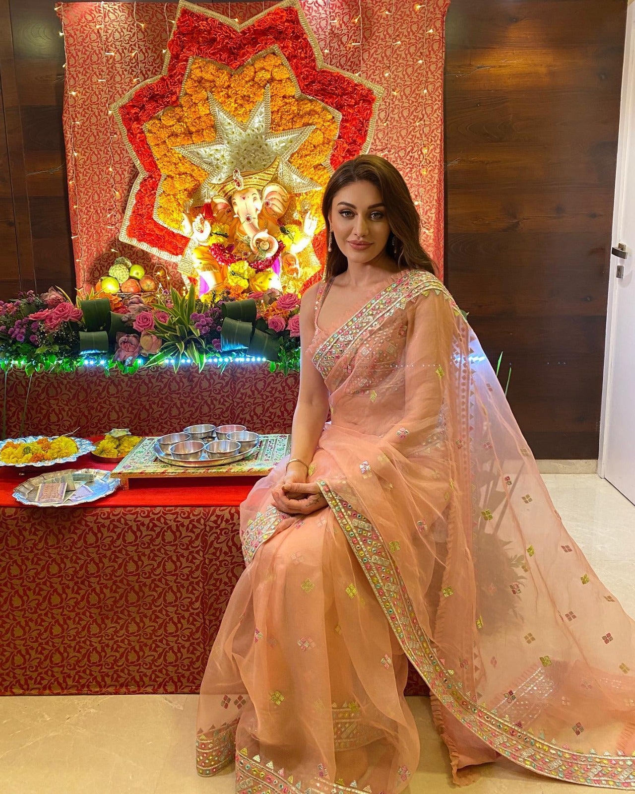 Pink Premium Heavy Organza Silk Saree with Thread and Sequins Embroidery, Wedding wear Saree, Party wear Designer Organza Silk Sari Blouse