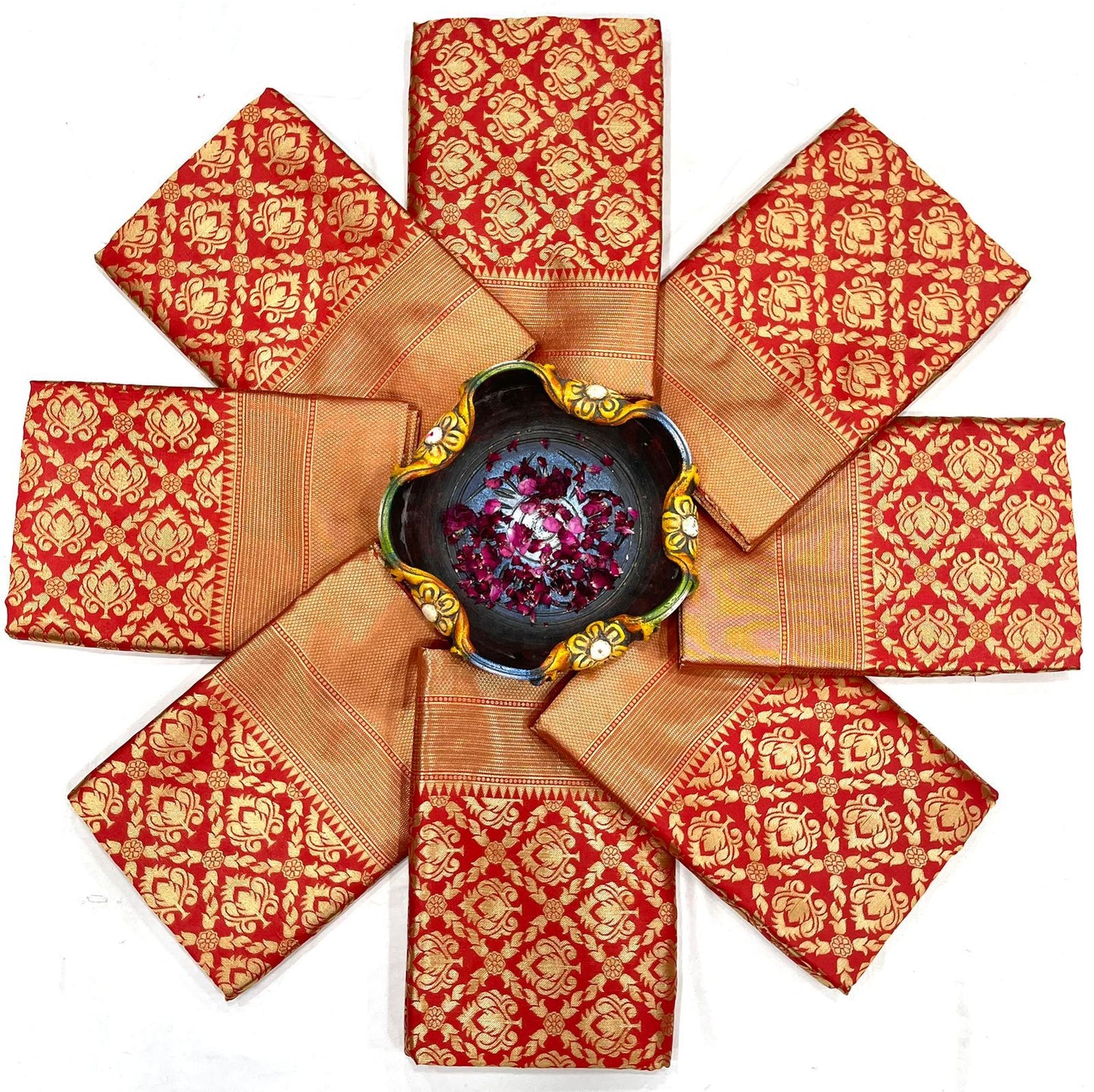 Women's PIink Color Soft Litchi Silk Saree with Unstitched Blouse Piece.