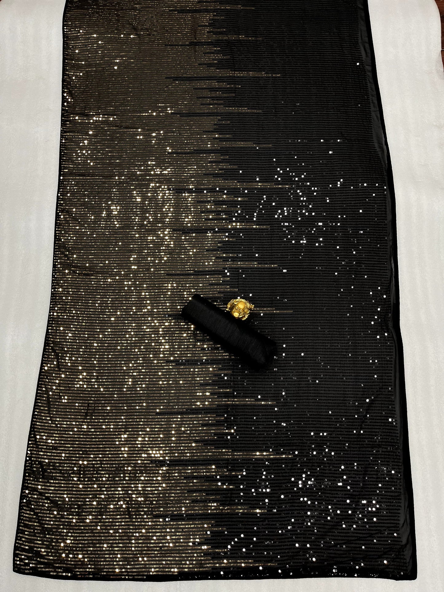 Black Color Heavy Dual Sequins Embroidery Work Saree For Women's
