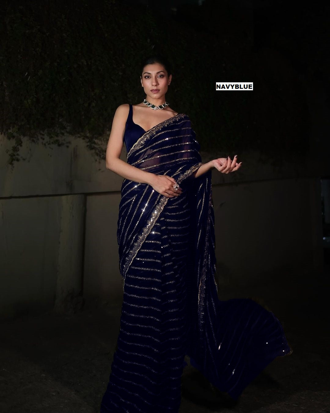 Black Bollywood Latest Stylish Function Soft Georgette Saree With heavy silk Blouse, Party Wear Wedding Saree
