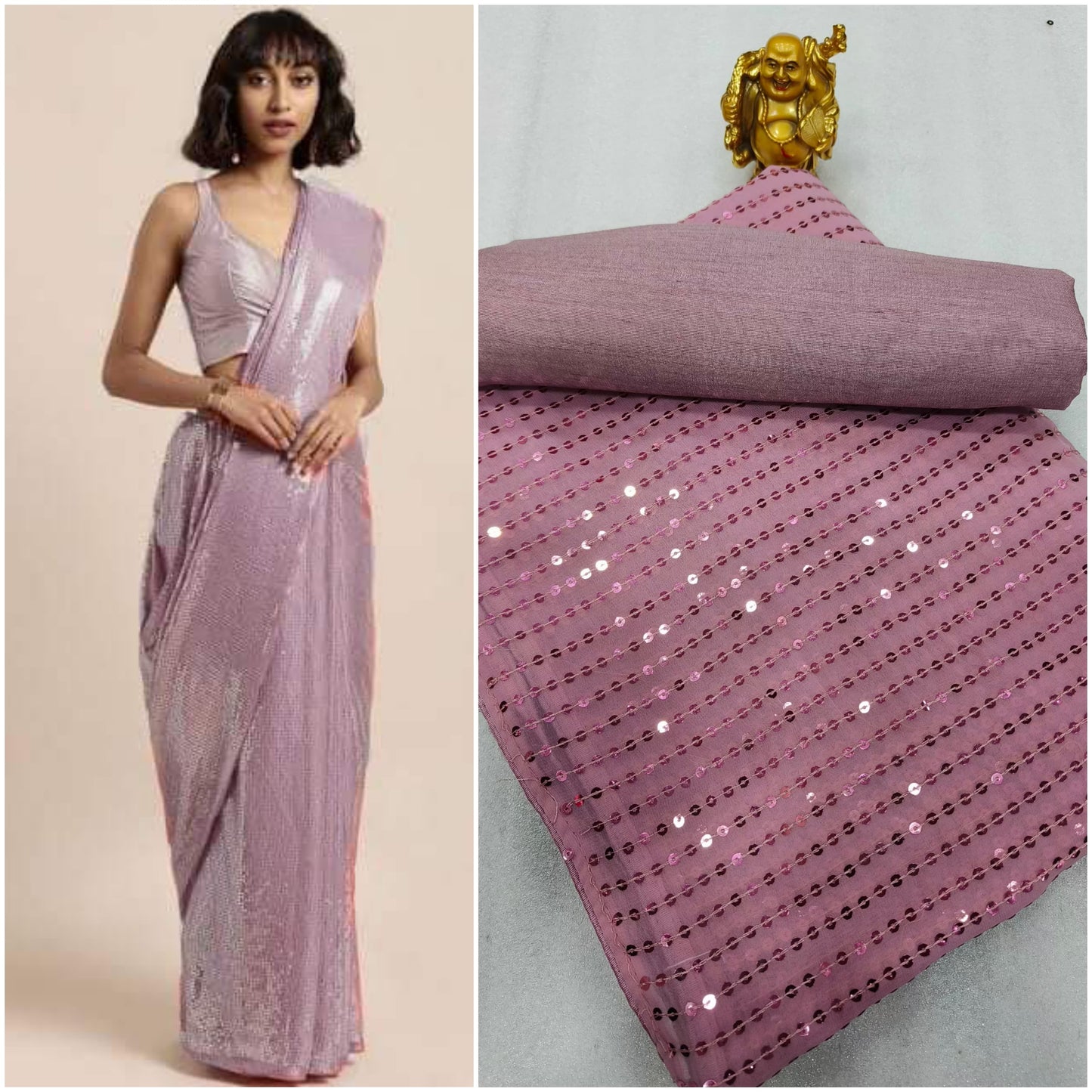 New Heavy Designer Georgette With Heavy Sequence Embrodery Work Beautiful Saree