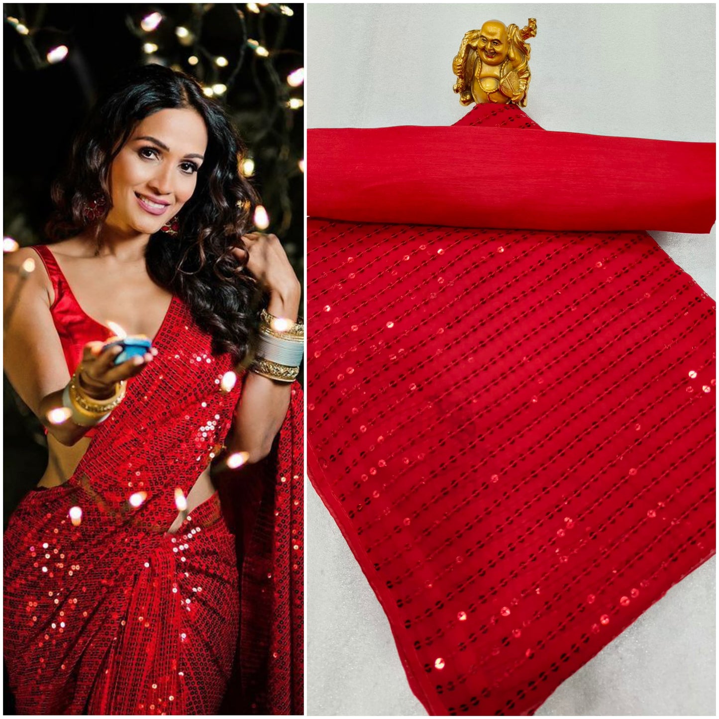 New Heavy Designer Georgette With Heavy Sequence Embrodery Work Beautiful Saree