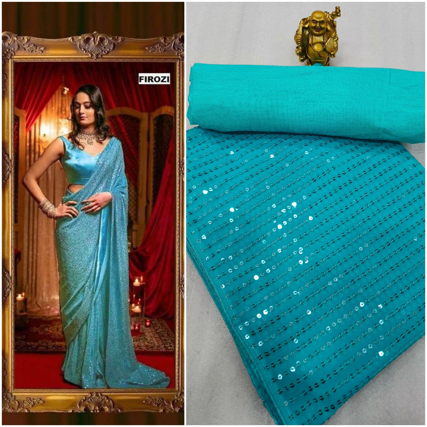 New Heavy Designer Georgette With Heavy Sequence Embrodery Work Beautiful Saree