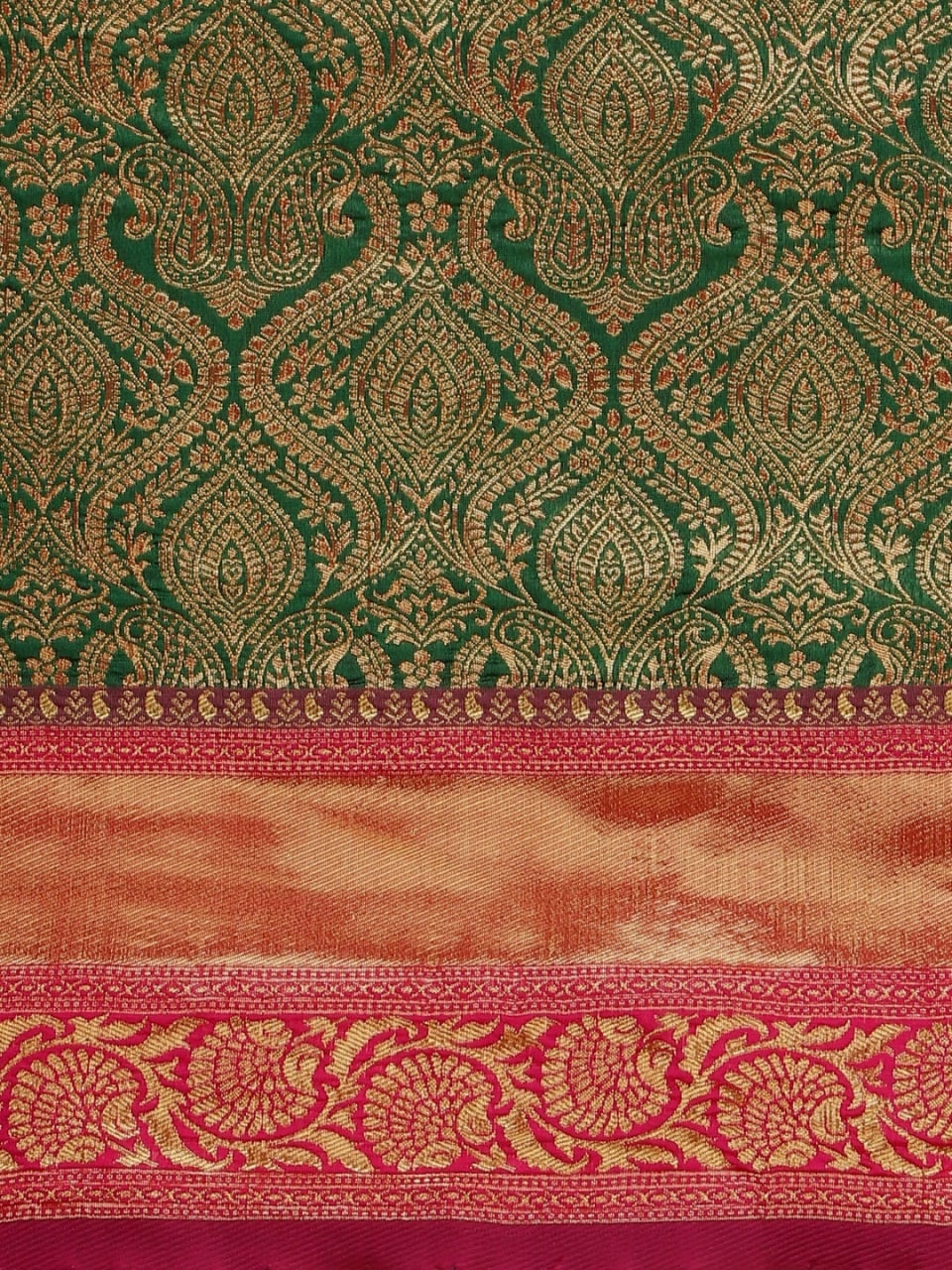 GREEN-RED INDIAN TRADITIONAL WEAR COLLECTION BEAUTIFUL STYLISH FANCY COLORFUL PARTY WEAR & OCCASIONAL WEAR BANARASI SILK SAREE