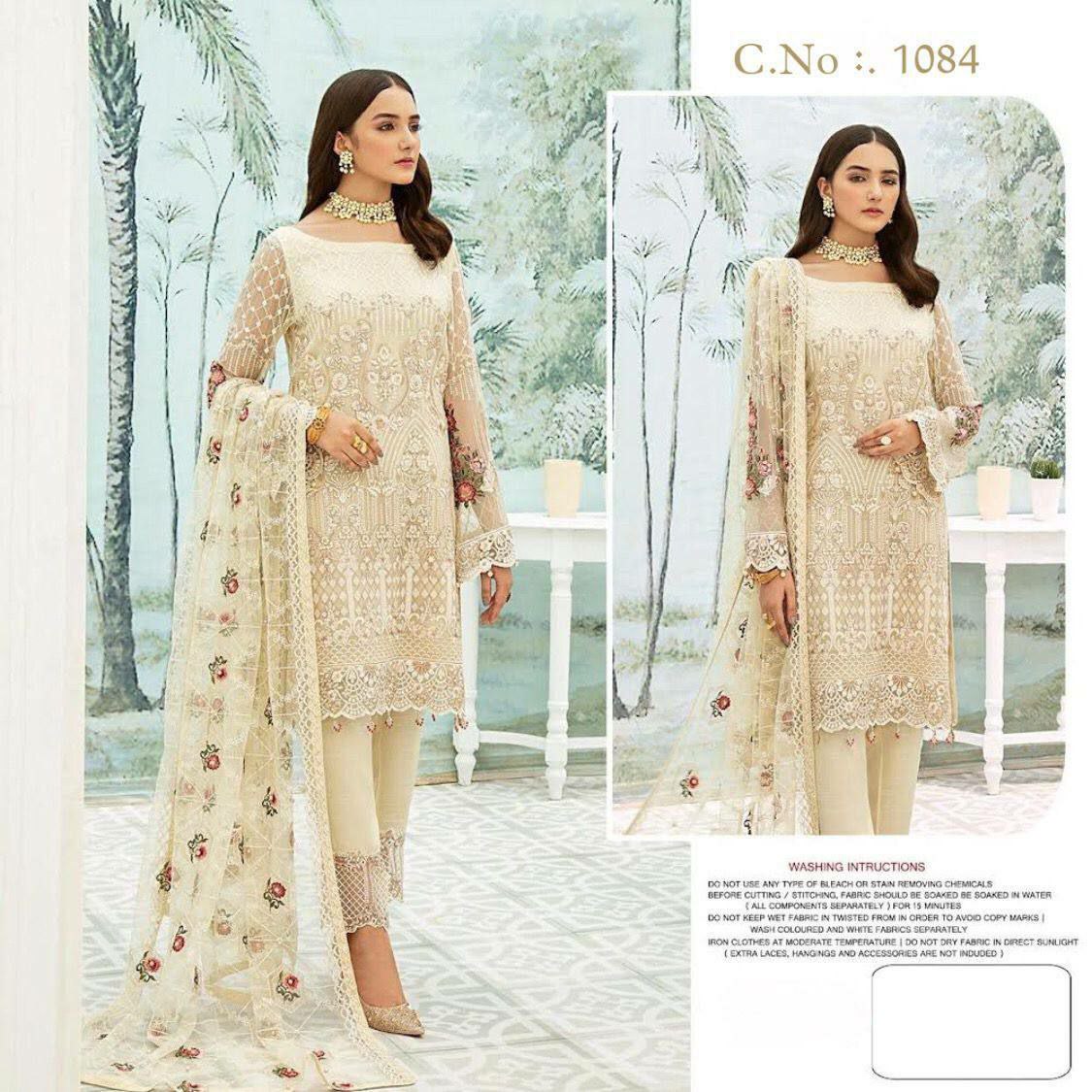 Indian/Pakistani Ethnic party wear Georgette Pant Style Salwar Kameez Suit women ready to wear with dupatta
