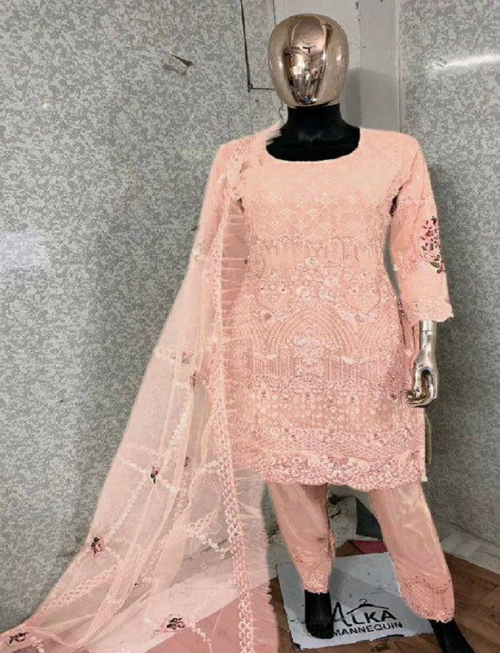 Indian/Pakistani Ethnic party wear Georgette Pant Style Salwar Kameez Suit women ready to wear with dupatta