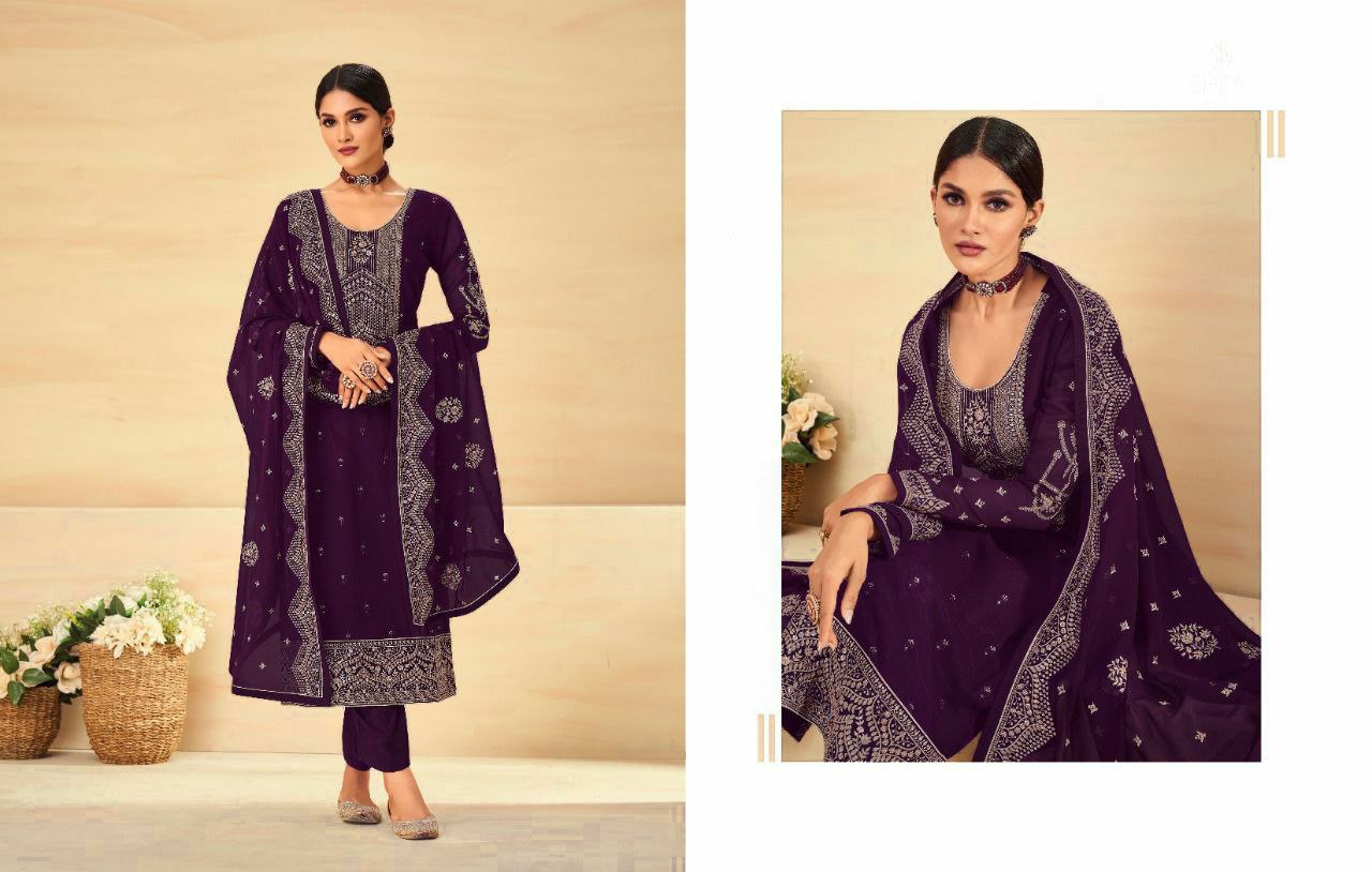 Beautiful Purple With Floral Print Kurta Palazzo & Dupatta Set, Women Straight Kurta Pant Set, Pakistani 3 Piece Shalwar Kameez Readymade Set