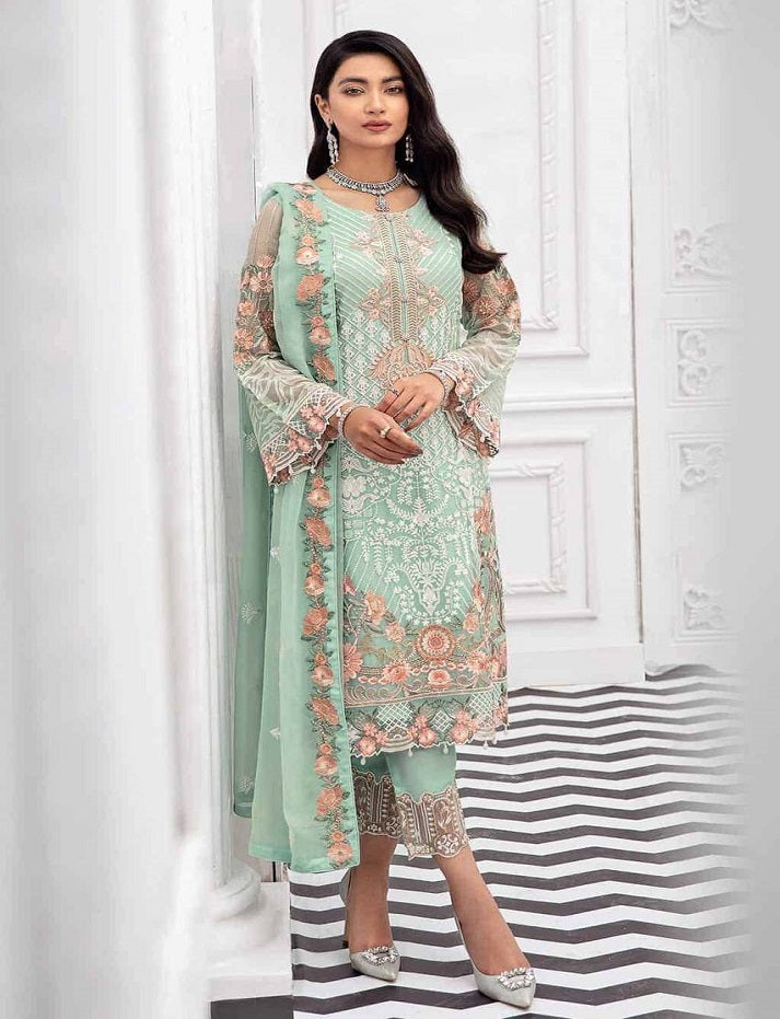 Pista Green Salwar Suit Indian Designer Wedding Salwar Suit Ready