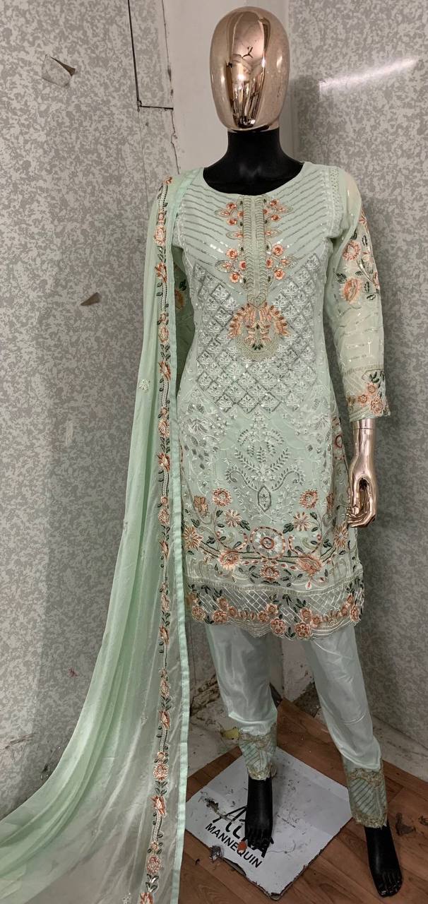 Pista Green Salwar Suit Indian Designer Wedding Salwar Suit Ready to Wear Salwar Kameez Partywear Lehenga Suit Readymade Dress