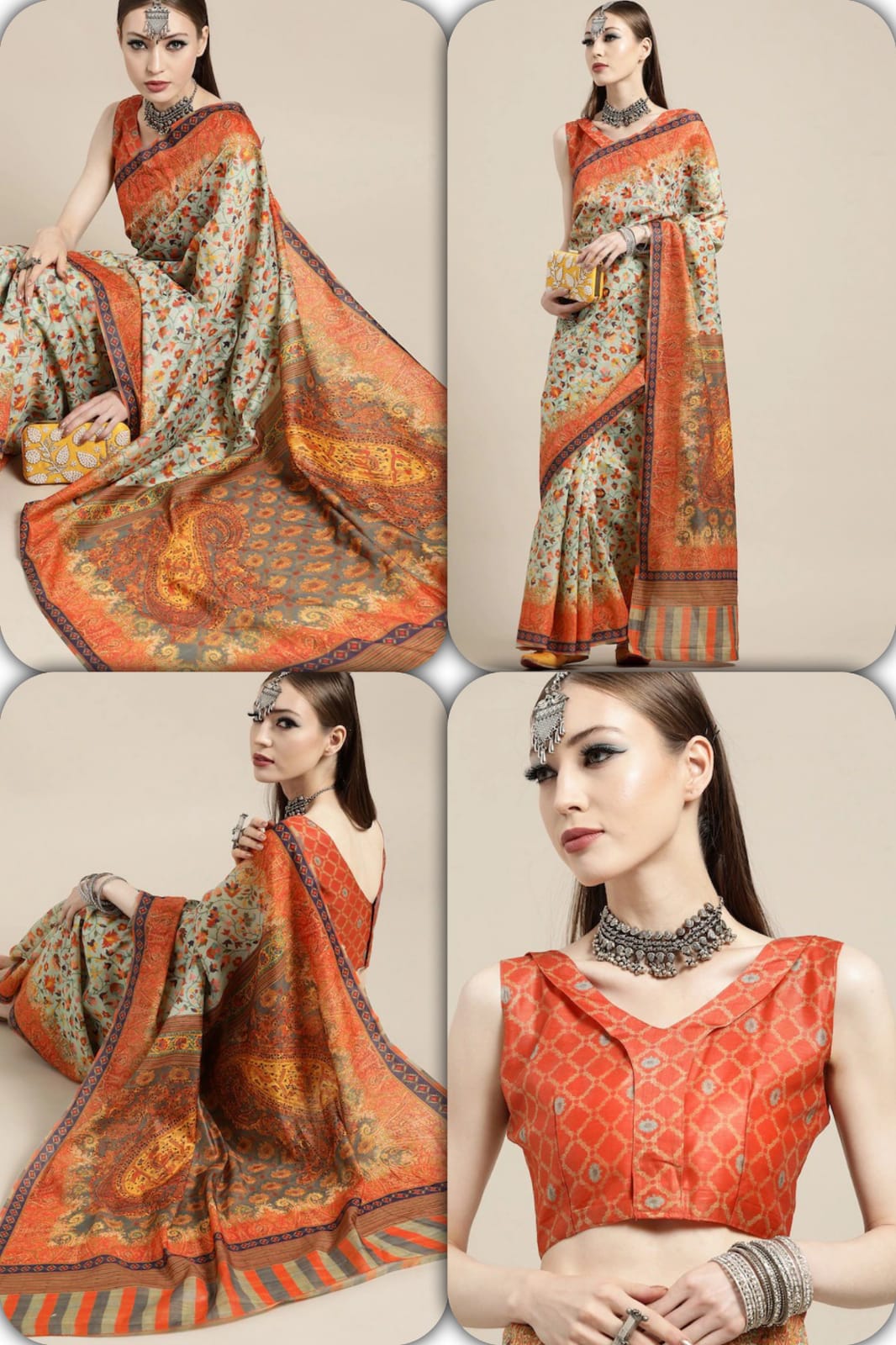 ORANGE INDIAN TRADITIONAL WEAR COLLECTION BEAUTIFUL STYLISH FANCY COLORFUL PARTY WEAR & OCCASIONAL WEAR ART SILK SAREE