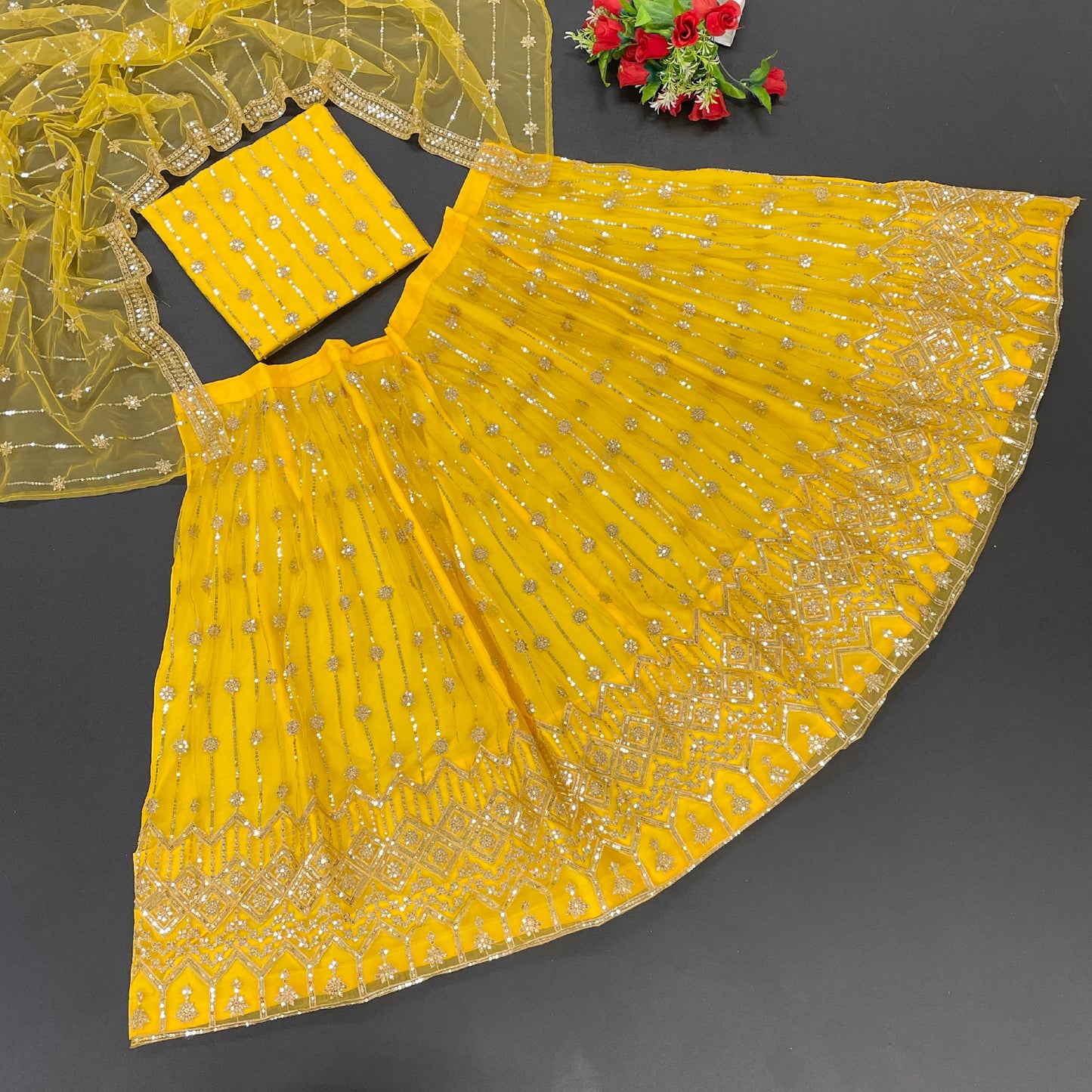 Haldi Special Yellow Premium Soft Net Designer Lehenga Choli With Sequence Embroidery Work Party Wear Lehenga Choli