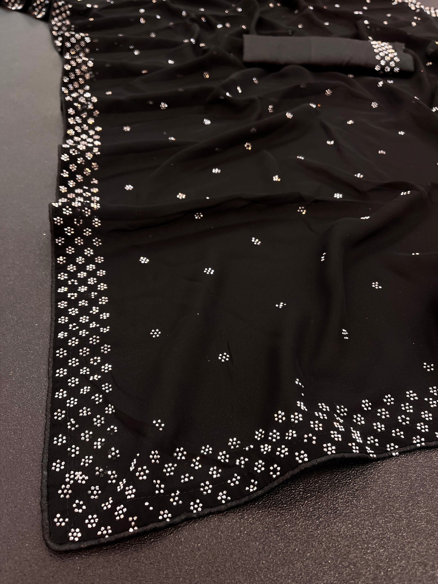 Women's Fancy Black Colour Georgette Saree With Tafeta Silk Blouse
