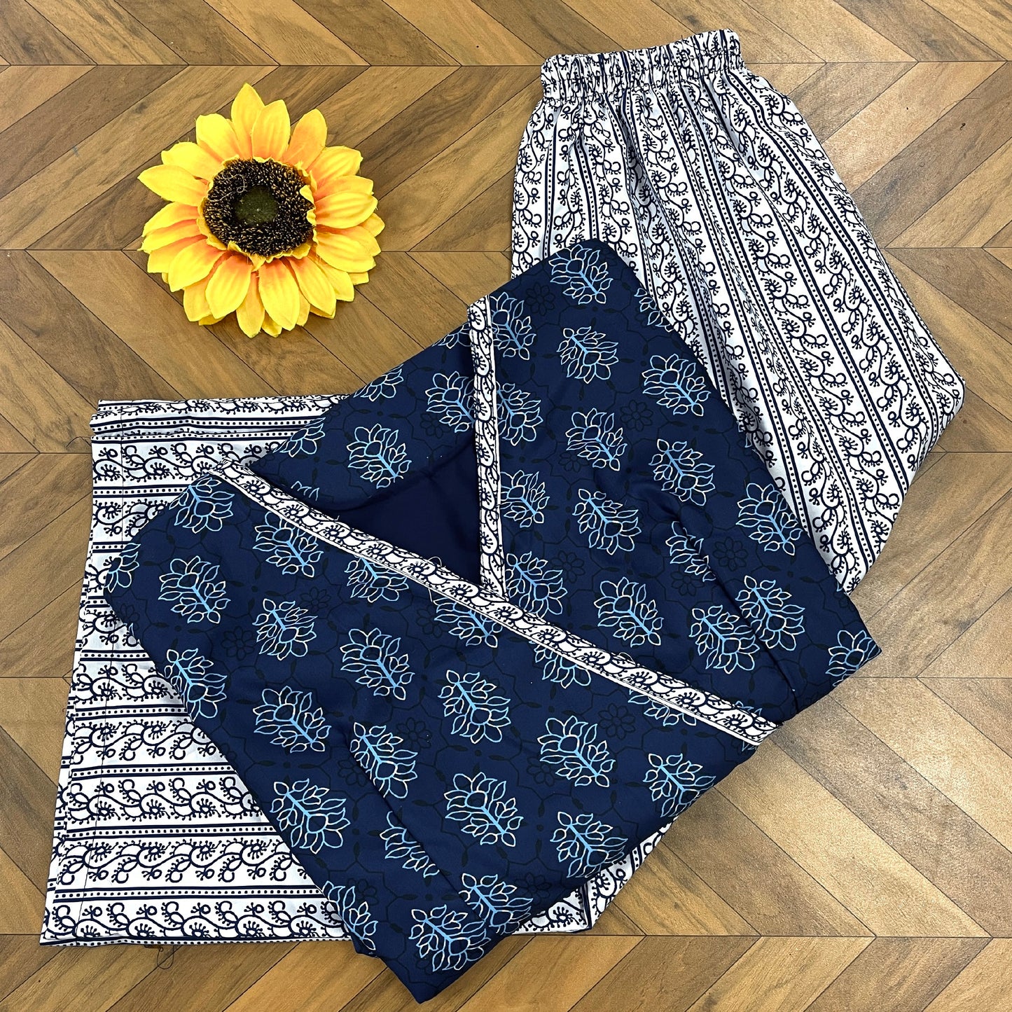Beautiful Royal Blue Colour Reyon Cotton Digital Print Anarkali Gown,Trouser Pant with Dupatta