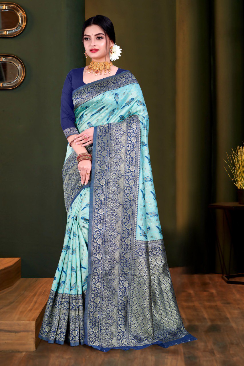 Women's Kanjeevaram Silk Saree With Woven Work Heavy Designer Wedding Wear Best Banarasi Silk Saree