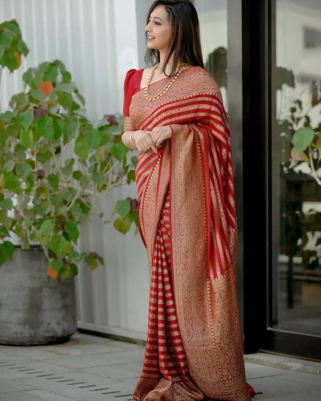Kanchipuram Silk Saree Bollywood Style Party Wear Indian Wedding Wear Saree Stunning Banarasi Look Saree