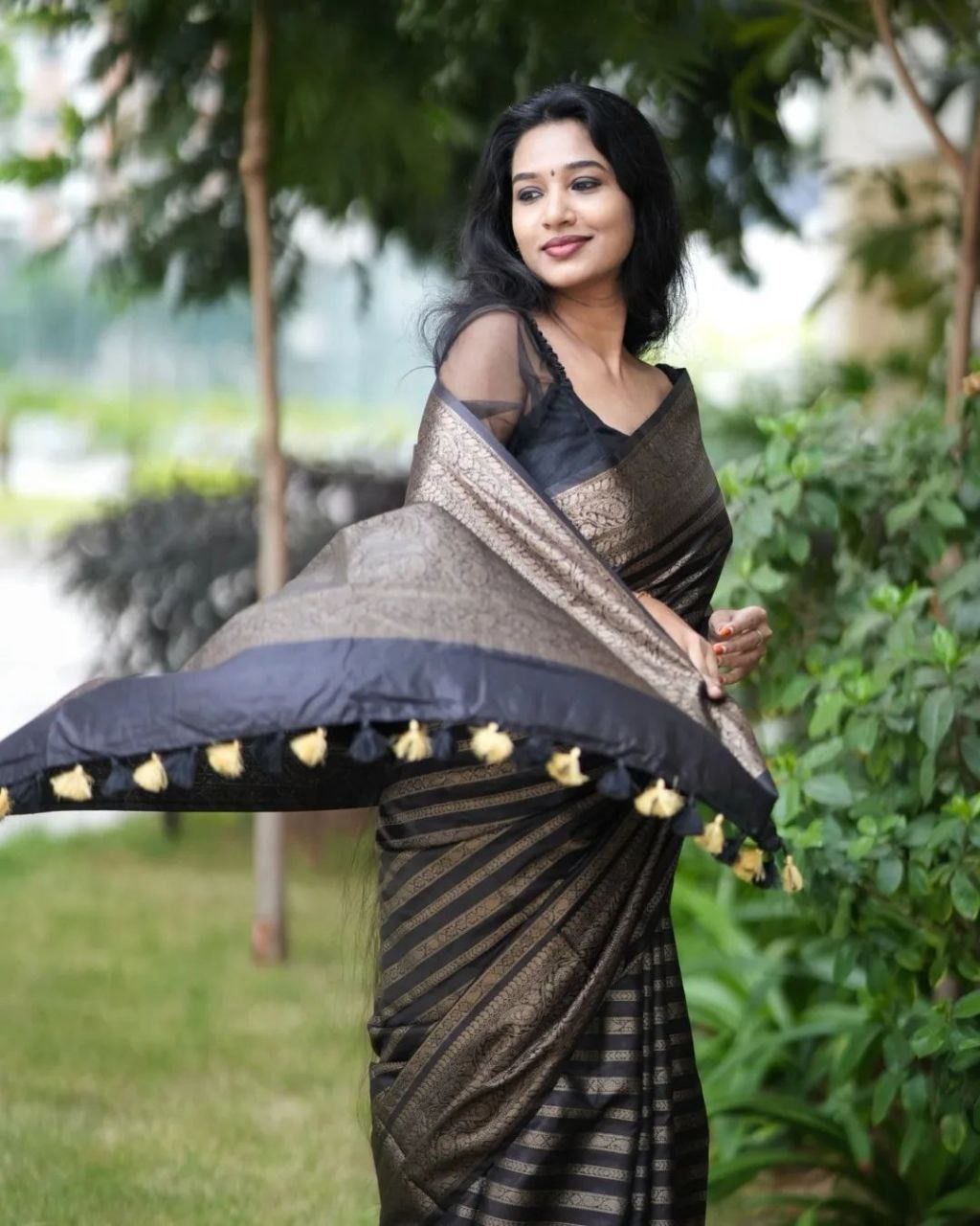 Kanchipuram Silk Saree Bollywood Style Party Wear Indian Wedding Wear Saree Stunning Banarasi Look Saree