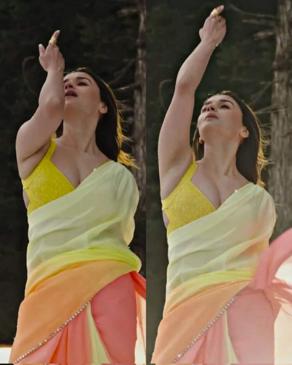 Alia Bhatt Style Yellow Saree with Blouse Colorful saree For Women and Girls Digital Printed Saree