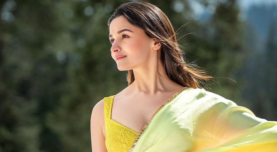 Alia Bhatt Style Yellow Saree with Blouse Colorful saree For Women and Girls Digital Printed Saree