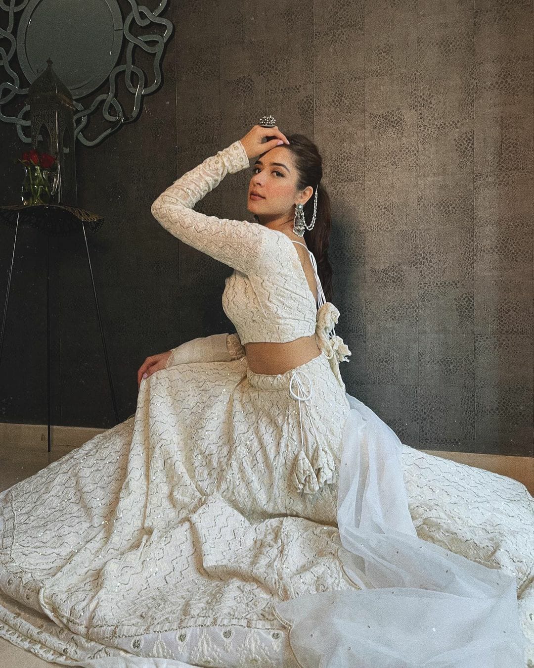 White Georgette Lehenga Choli With Embroidery Sequence Work And Georgette Dupatta For Women , Bridesmaid Lehenga