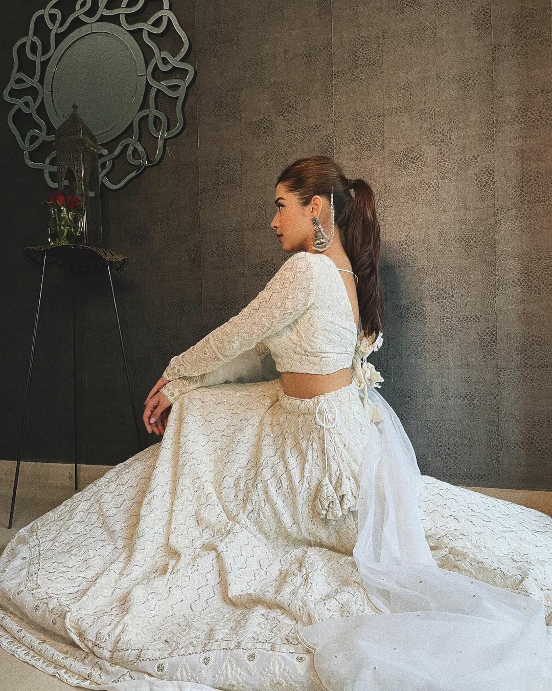 White Georgette Lehenga Choli With Embroidery Sequence Work And Georgette Dupatta For Women , Bridesmaid Lehenga