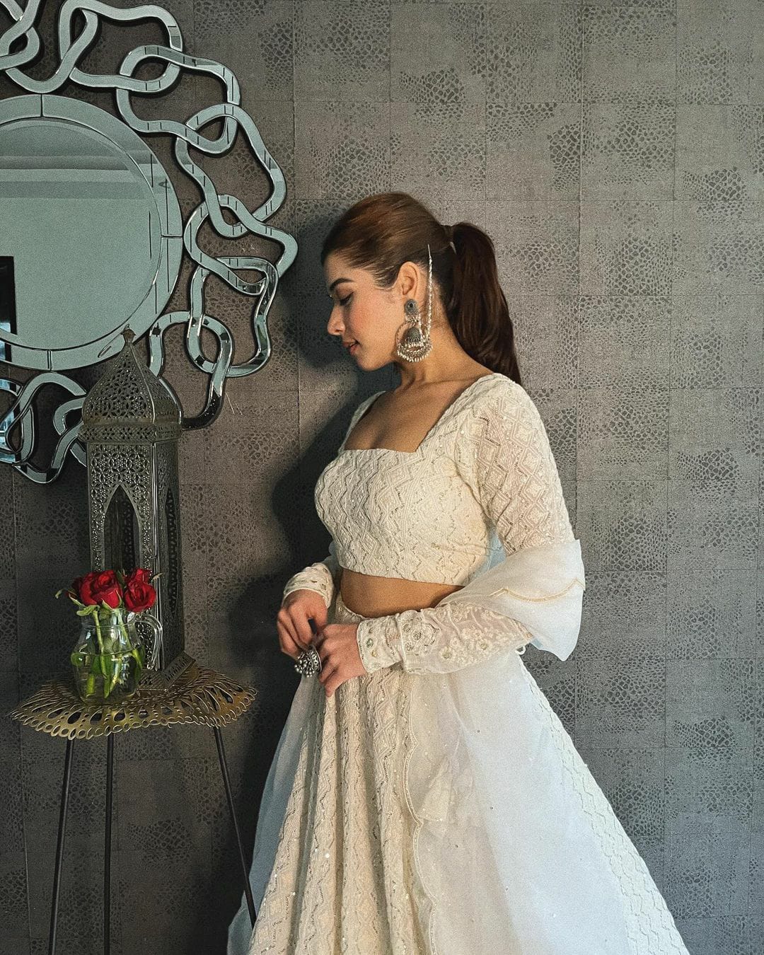 White Georgette Lehenga Choli With Embroidery Sequence Work And Georgette Dupatta For Women , Bridesmaid Lehenga